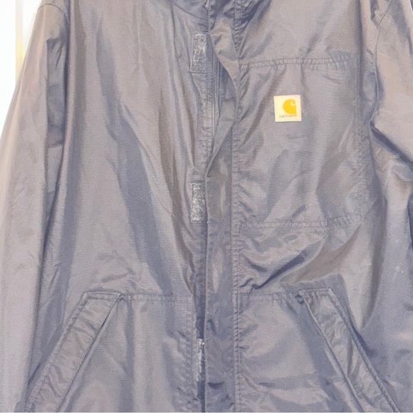 Carhartt Men’s Medium Black Hooded‎ Windbreaker Jacket Fair Condition - Picture 5 of 12